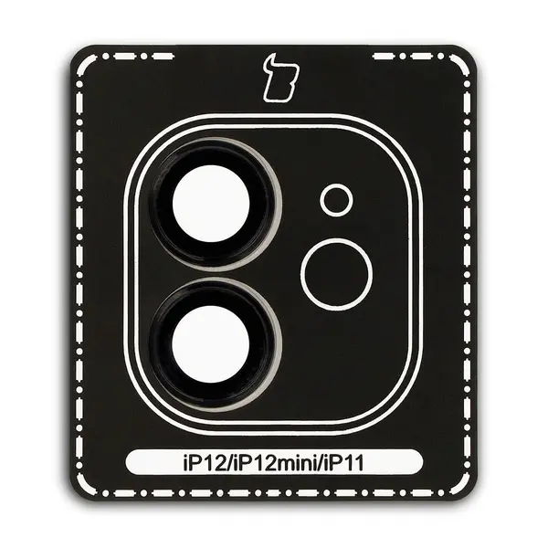 Bizon Glass Snap Lens Apple iPhone 12 / 12 Mini / 11 black frame