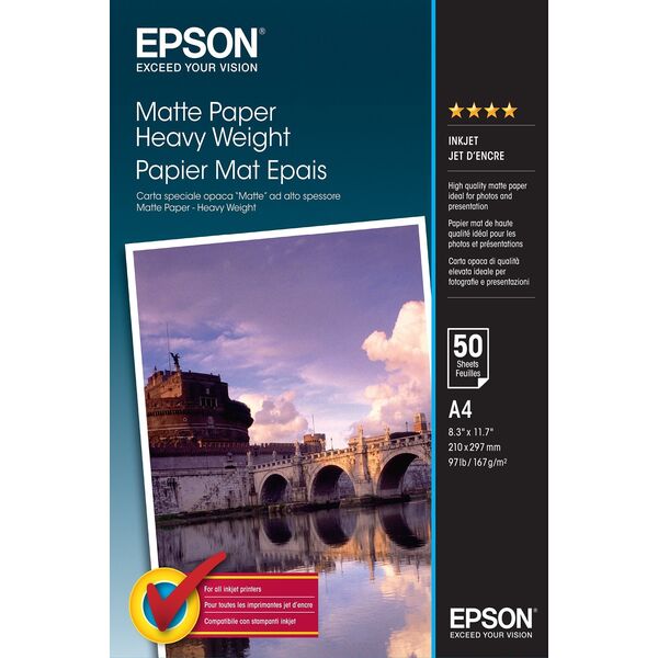 Epson Epson Matte Paper Heavy Weight, DIN A4, 167g/mÂ², 50 Sheets