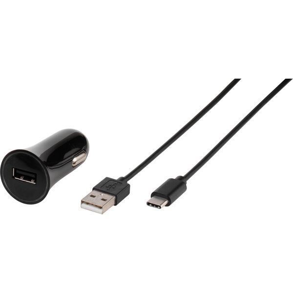 Φορτιστής Vivanco Vivanco αυτοκινήτου USB-C 3A 1m, μαύρο (38669)