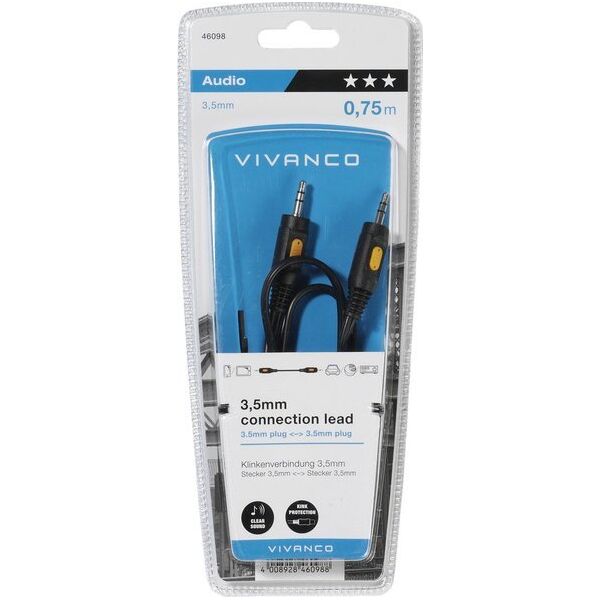 Καλώδιο Vivanco Vivanco καλώδιο 3.5mm - 3.5mm 0.75m (46098)