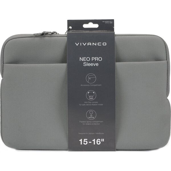 Θήκη Vivanco Vivanco notebook sleeve Neo Pro 15-16', γκρι