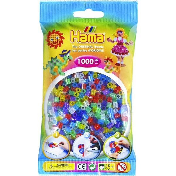 Revell Hama midi perler 1000τεμ διάφανο γκλίτερ μείγμα