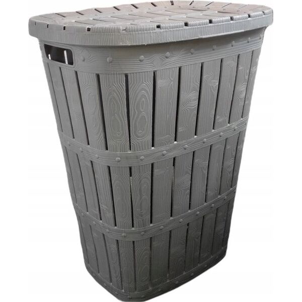Kosz na bielizne 55 l WOOD - POPIEL
