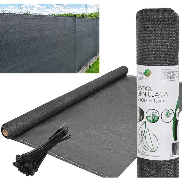 Siatka cieniująca 110g/m2 1.5x50m ciemno szara