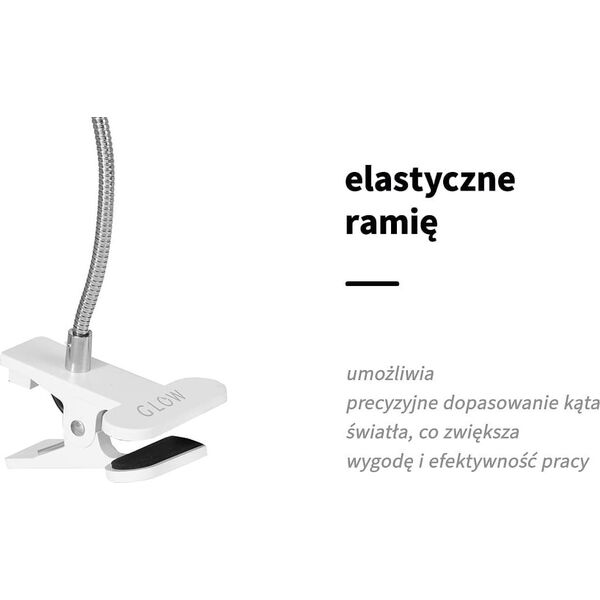 Glow Lampka UV LED Snake na biurko biała
