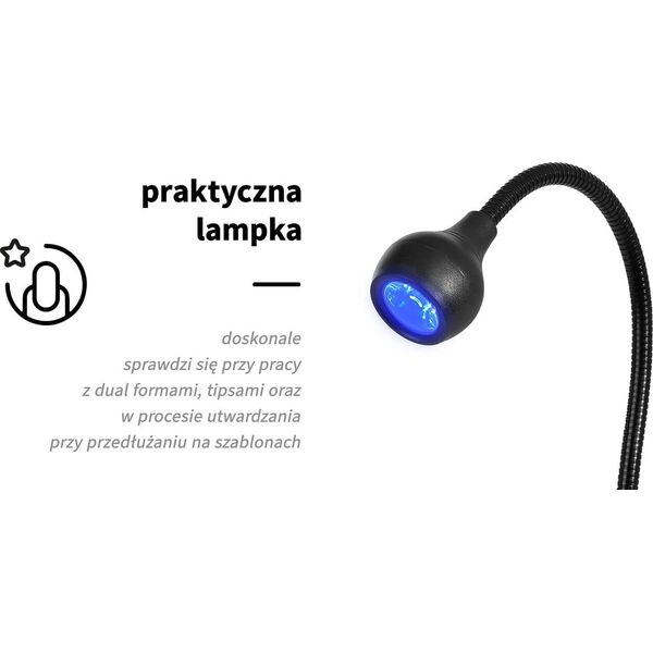 Glow Lampka UV LED Snake na biurko czarna