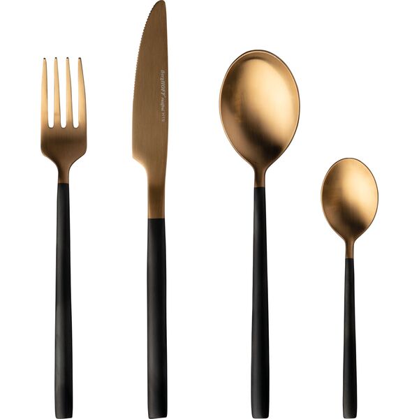 BergHOFF Gem 4-pc flatware set black and gold