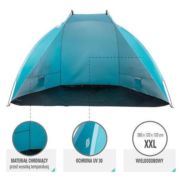 Nils Extreme Nc8030 Turkusowy Namiot Plażowy 260x120x120 Cm Nils Camp