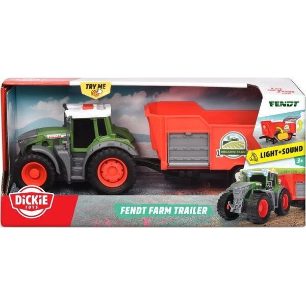 Dickie Traktor Fendt z przyczepą 26cm FARM DICKIE