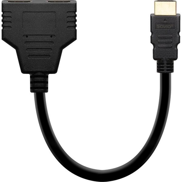 Savio Διανομέας HDMI (M) - HDMI (F) x 2, AK-77