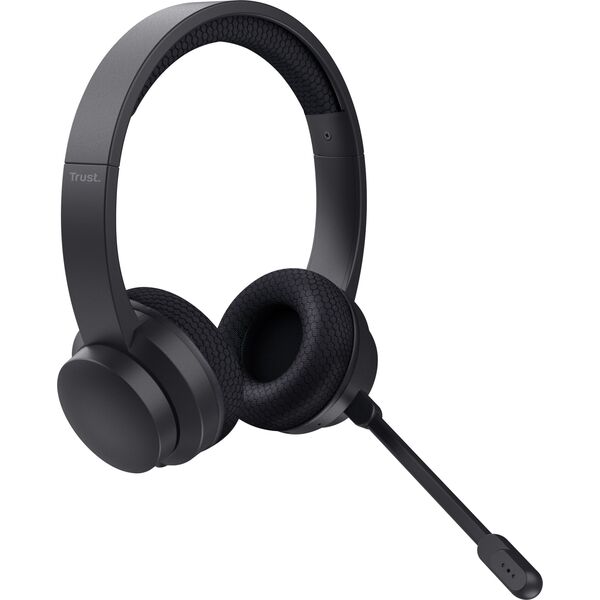 Trust Ayda Zestaw słuchawkowy Przewodowy i Bezprzewodowy Opaska na głowę Połączenia/muzyka USB Type-C Bluetooth Czarny