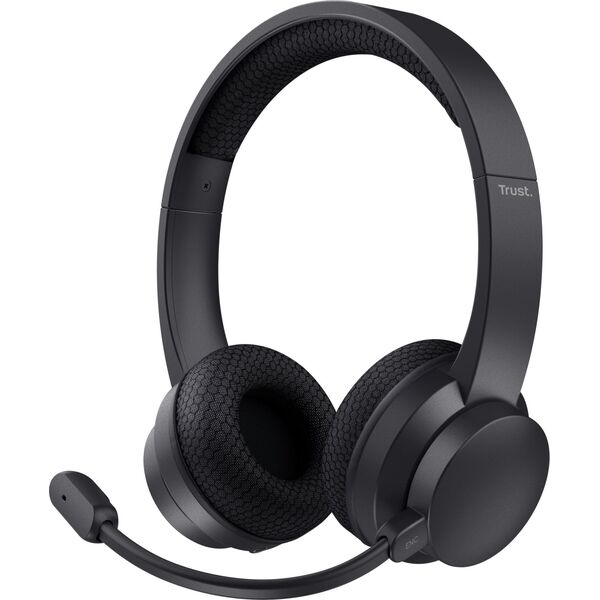 Trust Ayda Zestaw słuchawkowy Przewodowy i Bezprzewodowy Opaska na głowę Połączenia/muzyka USB Type-C Bluetooth Czarny