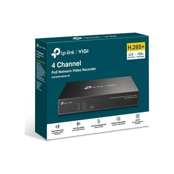 Rejestrator TP-Link Rejestrator VIGI NVR1004H-4P 4 kanały