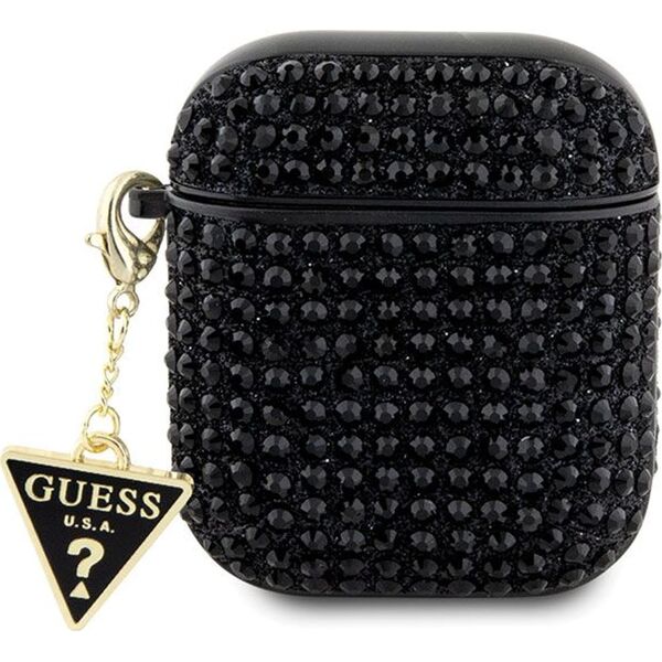 Guess Oryginalne Etui APPLE AIRPODS Guess Hardcase Rhinestone Triangle (GUA2HDGTPK) czarne