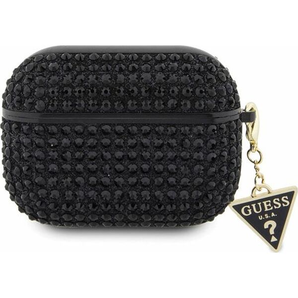 Guess Oryginalne Etui APPLE AIRPODS PRO Guess Hardcase Rhinestone Triangle (GUAPHDGTPK) czarne
