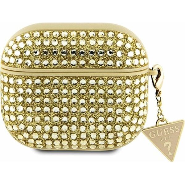 Guess Oryginalne Etui APPLE AIRPODS 3 Guess Hardcase Rhinestone Triangle (GUA3HDGTPD) złote