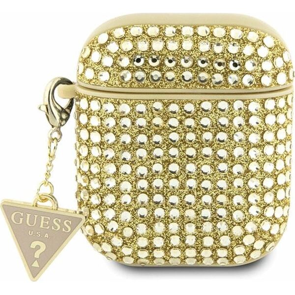 Guess Oryginalne Etui APPLE AIRPODS Guess Hardcase Rhinestone Triangle (GUA2HDGTPD) złote