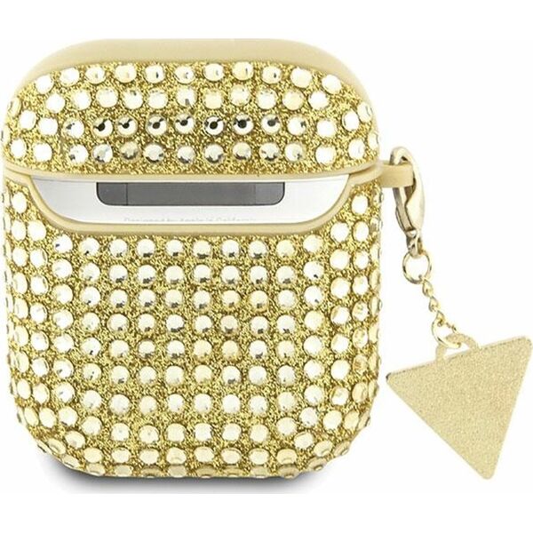 Guess Oryginalne Etui APPLE AIRPODS Guess Hardcase Rhinestone Triangle (GUA2HDGTPD) złote