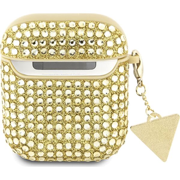 Guess Oryginalne Etui APPLE AIRPODS Guess Hardcase Rhinestone Triangle (GUA2HDGTPD) złote