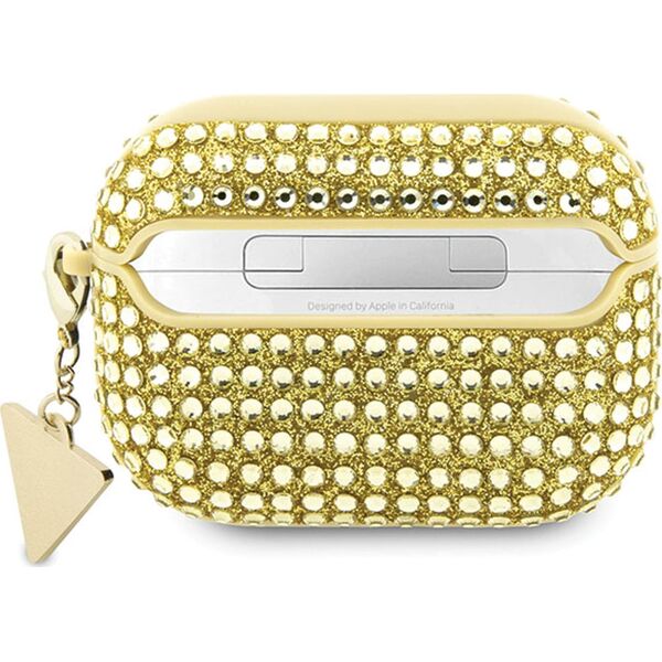 Guess Oryginalne Etui APPLE AIRPODS PRO Guess Hardcase Rhinestone Triangle (GUAPHDGTPD) złote