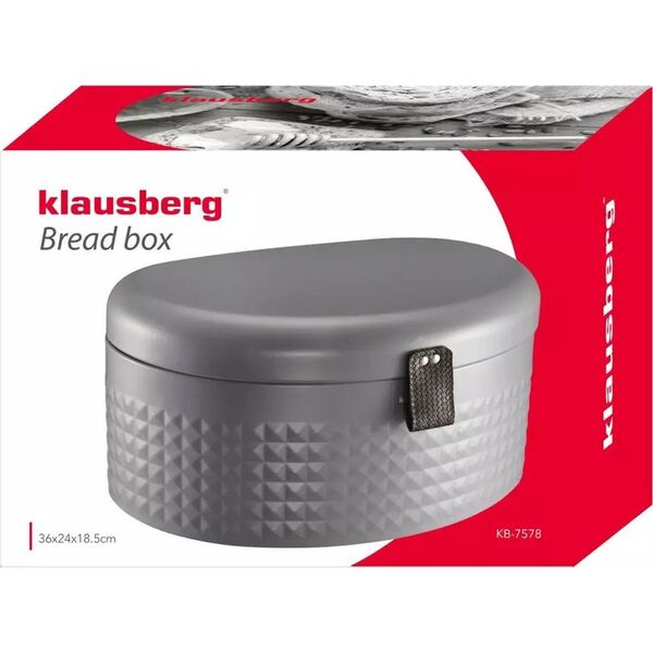 Chlebak Klausberg Chlebak metalowy Klausberg KB 7578 pojemnik na pieczywo szary diament
