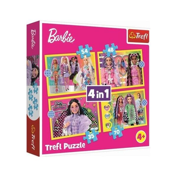 Trefl Puzzle 4w1 Wesoły świat Barbie TREFL