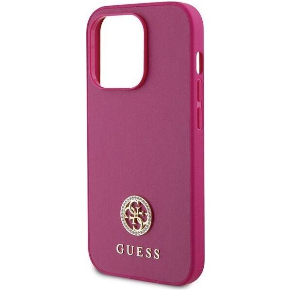 Guess Guess GUHCP15LPS4DGPP iPhone 15 Pro 6.1" różowy/pink hardcase Strass Metal Logo