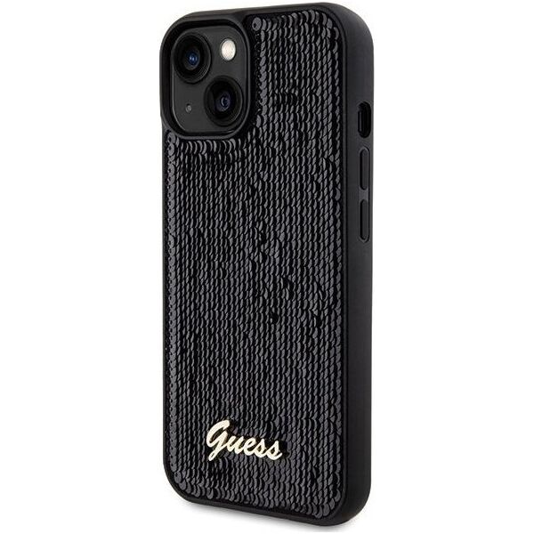Guess Guess GUHCP14SPSFDGSK iPhone 14 / 15 / 13 6.1" czarny/black hardcase Sequin Script Metal