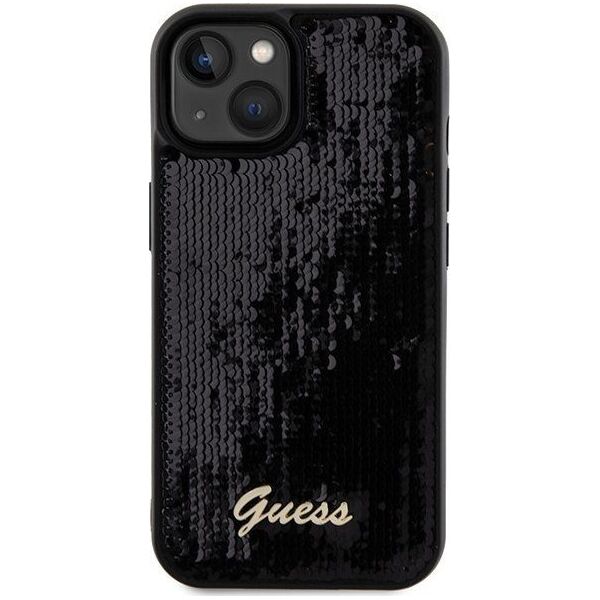 Guess Guess GUHCP14SPSFDGSK iPhone 14 / 15 / 13 6.1" czarny/black hardcase Sequin Script Metal