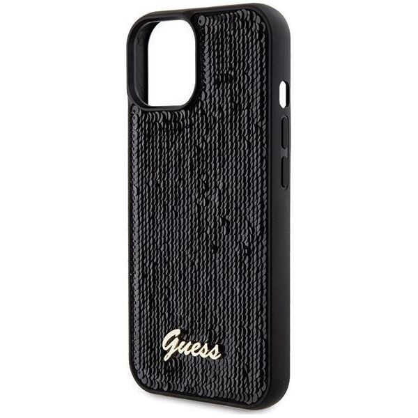 Guess Guess GUHCP14SPSFDGSK iPhone 14 / 15 / 13 6.1" czarny/black hardcase Sequin Script Metal