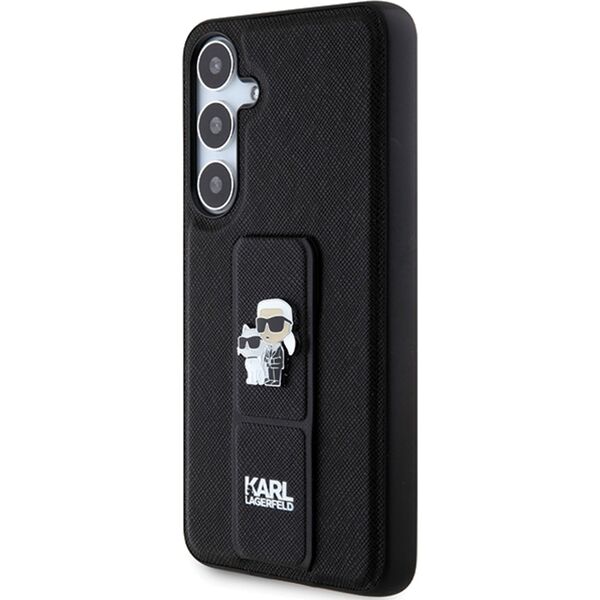 Karl Lagerfeld Etui Karl Lagerfeld KLHCS24MGSAKCPK Samsung Galaxy S24+ Plus hardcase Gripstand Saffiano Karl&Choupette Pins czarny/black