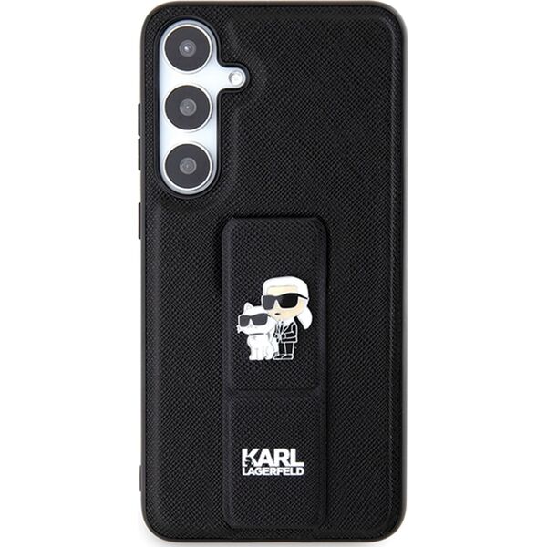 Karl Lagerfeld Etui Karl Lagerfeld KLHCS24MGSAKCPK Samsung Galaxy S24+ Plus hardcase Gripstand Saffiano Karl&Choupette Pins czarny/black