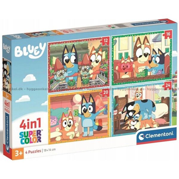 Clementoni CLE puzzle 4w1 SuperKolor Bluey 21530