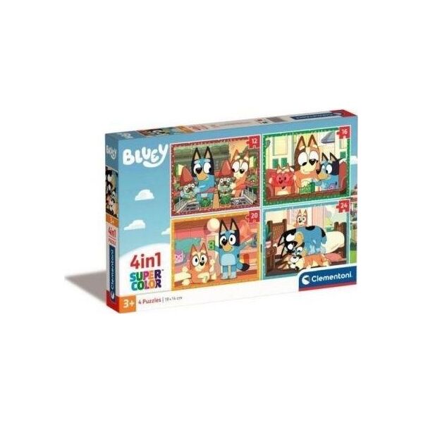 Clementoni CLE puzzle 4w1 SuperKolor Bluey 21530
