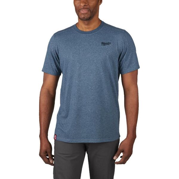 Milwaukee MILWAUKEE T-SHIRT Z KRÓTKIM RĘKAWEM - NIEBIESKI HTSSBLU-XXL