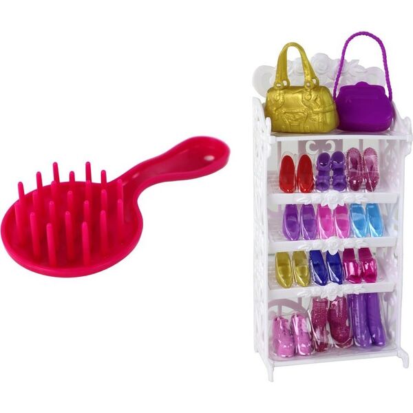LeanToys Lalka Lucy Sukienka Różowa Brokatowa Zestaw Buty
