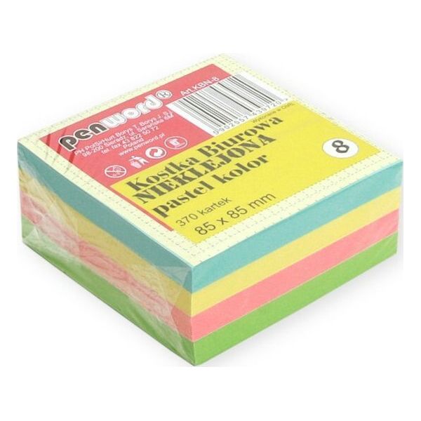 Polsirhurt Kostka biurowa nieklejona 370 kartek 85x85x35mm pastel KBN-08