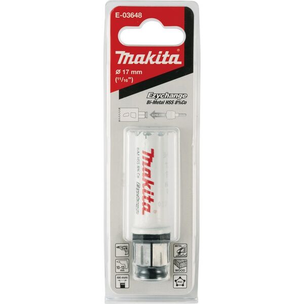 MAKITA MAKITA ΟΤWORNICA BIM HSS-Co 8% 17mm EZYCHANGE ΜΕΤΑΛΛΟ, ΧΑΛΥΒΑΣ, ΑΛΟΥΜΙΝΙΟ, ΞΥΛΟ, PVC