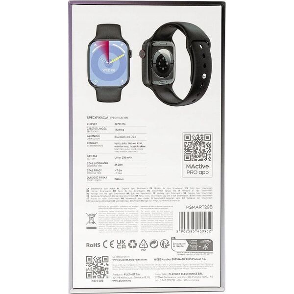Smartwatch Platinet PSMART29B Czarny  (45995)