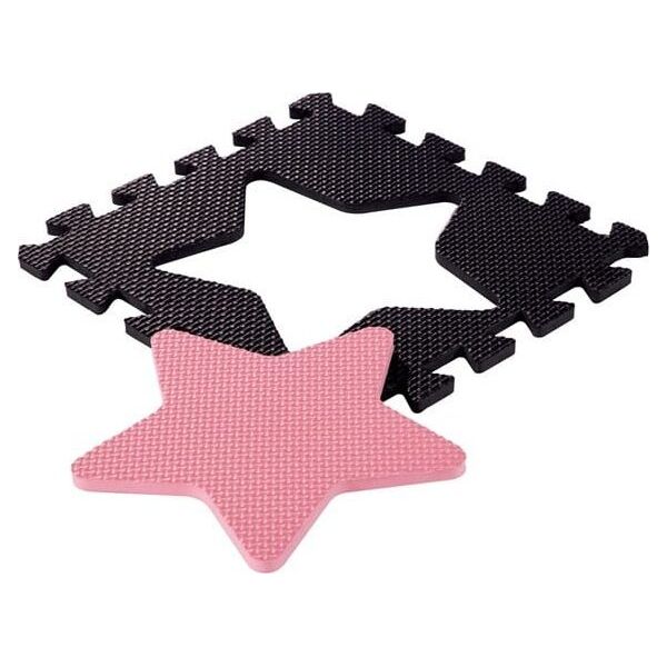 NILS Fun MD03 MATA DZIECIĘCA PUZZLE KOJEC PINK HEARTS 36 ELEMENTÓW 140x140CM NILS FUN