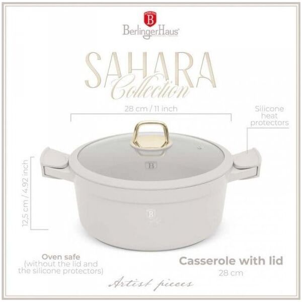 GARNEK TYTANOWY Z POKRYWĄ 28cm BERLINGER HAUS BH-7788 SAHARA