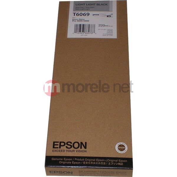 Tusz Epson Wkład atramentowy Czarny Stylus do 4800/4880 light light (220ml) (C13T606900)