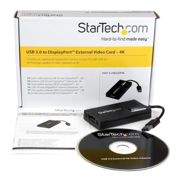 Adapter USB StarTech USB - DisplayPort Czarny  (USB32DP4K)