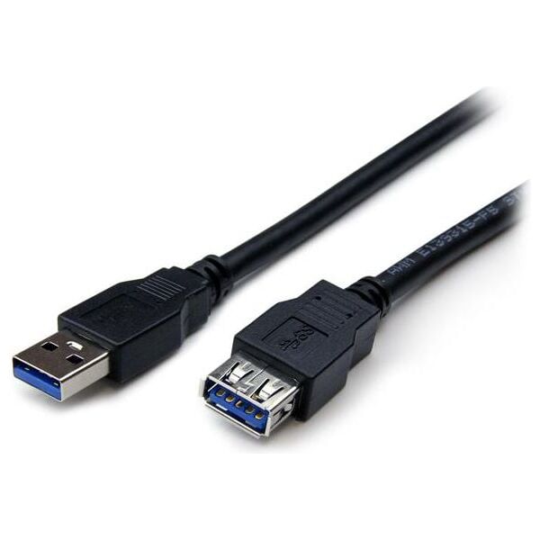 Kabel USB StarTech USB-A - USB-A 2 m Czarny (USB3SEXT2MBK)