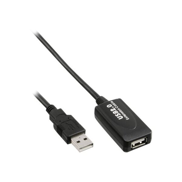 Kabel USB InLine USB-A - 5 m Czarny (34605I)