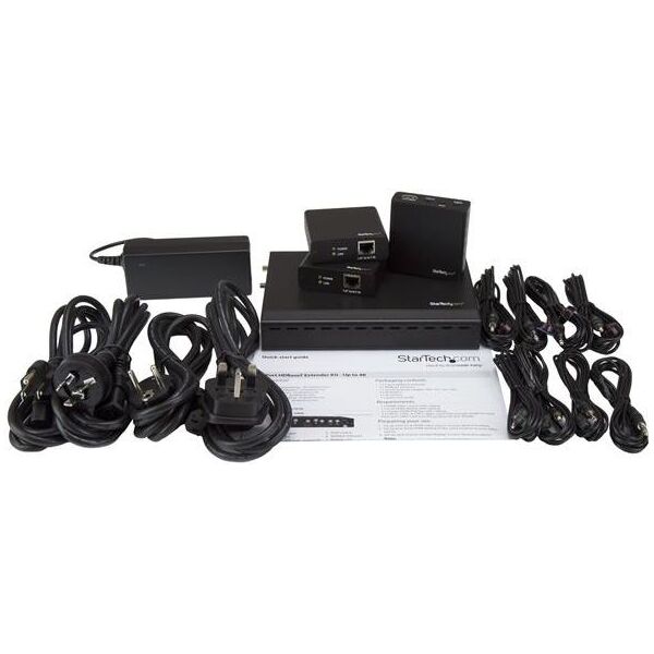 System przekazu sygnału AV StarTech Zestaw Extender, 3 porty, Cat5, HDMI (ST124HDBT)