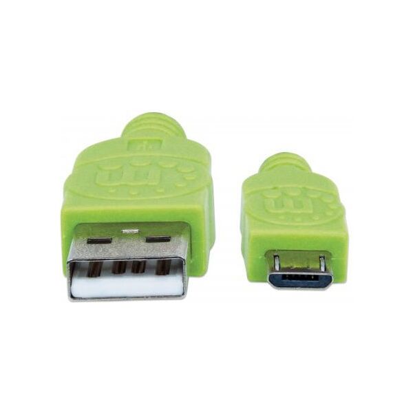 Kabel USB Manhattan USB-A - 1 m Czarny Zielony (394062)