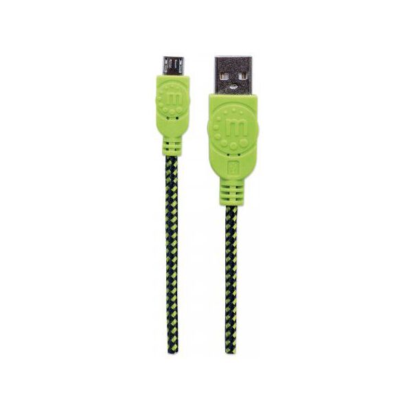 Kabel USB Manhattan USB-A - 1 m Czarny Zielony (394062)