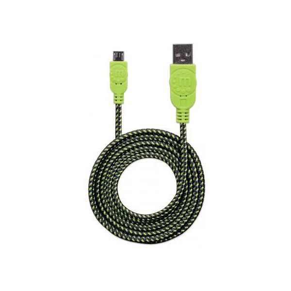 Kabel USB Manhattan USB-A - 1 m Czarny Zielony (394062)