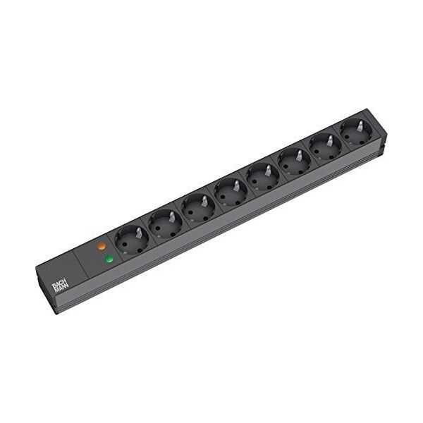 Listwa zasilająca Bachmann Bachmann 19 inch multiple socket 8fold with overload protection, without switch black - 19.07.1180